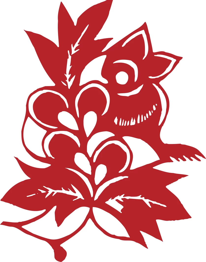 中国风传统民俗吉祥喜庆镂空剪纸窗花图案插画AI矢量PNG设计素材【077】